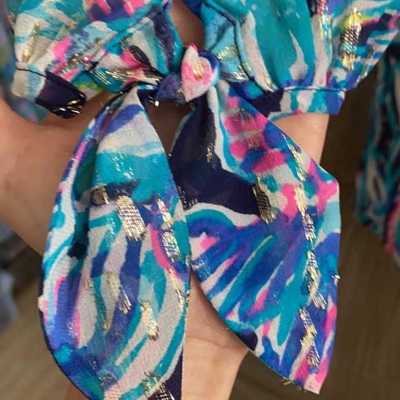 Lilly Pulitzer Myri Romper Caught Up Brigit Navy - Picture 4 of 5